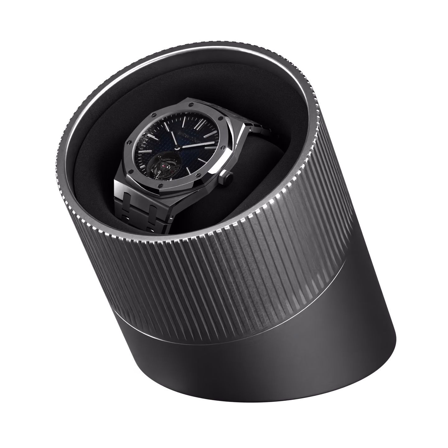 The ChronoArx winder, a single unit, on a plain ground.